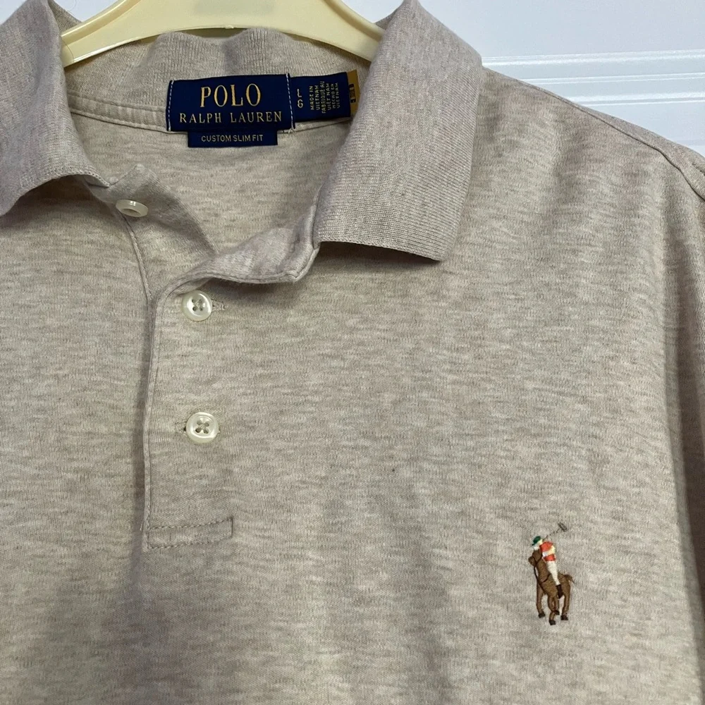 Ralph Lauren Custom SlimFit Men's Tan Polo Shirt